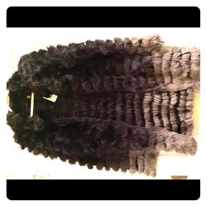 NEW Knitted Rabbit Fur Jacket sz Medium